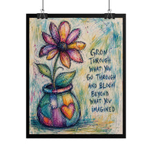 Load image into Gallery viewer, "Bloom Beyond Imagining" Stitched Flower Pot Poster -
