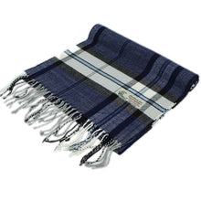 Load image into Gallery viewer, Plaid Cashmere Feel Scarf 12-pack Navy
