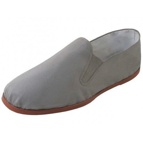 Wholesale Men's Slip on Twin Gore Cotton Upper with Rubber Out Sole Kung Fu / Tai Chi Shoes (*Gray Color)