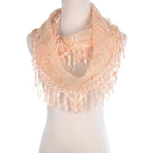 Load image into Gallery viewer, Fashion Lace Tassel Sheer Infinity Lightweight Scarf
