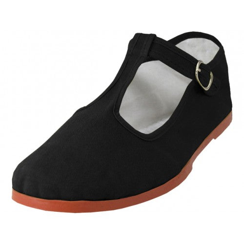 Wholesale Women's T-Strap Cotton Upper Classic Mary Jane Shoes (*Black Color)