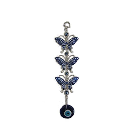 3PC BUTTERFLY BLUE EYE CHARM
