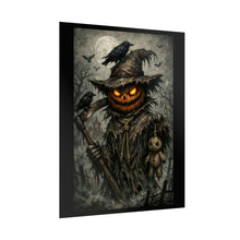 Load image into Gallery viewer, Halloween Pumpkin Scarecrow Poster — Spooky Jack-O'-Lantern Wall Art (Rolled Poster)
