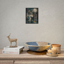 Load image into Gallery viewer, "Stay Focused. The Quiet Grind Builds Legends." Gothic Wolf Art Print – Dark Forest Wild Animal Poster
