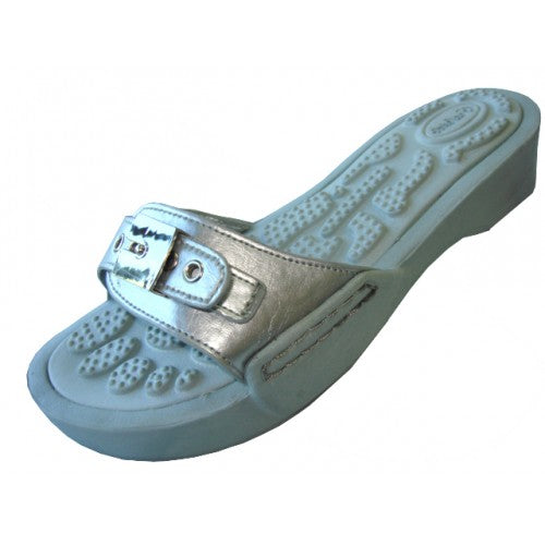 Wholesale Women's Slide Sandals with Buckle (*Pewter Color)