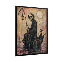 Load image into Gallery viewer, Halloween Grim Reaper Boat Poster – Spooky Gothic Art Print
