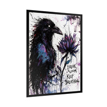 Load image into Gallery viewer, Rolled Poster — Raven &amp; Lotus Art Print, "Break. Bloom. Keep Breathing." Inspirational Wall Art
