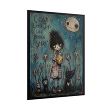 Load image into Gallery viewer, Collect Little Joys Like Broken Stars Rolled Poster — Cute Gothic Moonlit Wall Art
