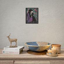 Load image into Gallery viewer, Rolled Poster - "Some Days Surviving Is Enough" Goth Art Print (Melancholic Girl &amp; Cat)
