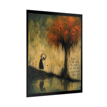 Load image into Gallery viewer, Rolled Poster — Moody Gothic Art Print with Quote “People can’t erase the past but they can build better after it”
