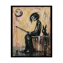 Load image into Gallery viewer, Rolled Poster — Gothic Cute Fishing Boy Art Print (Dark Whimsical Wall Decor)
