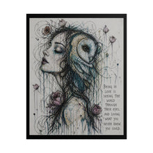 Load image into Gallery viewer, Owl Muse Art Poster — "Being in Love" Romantic Boho Wall Art
