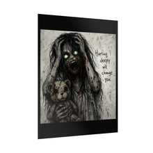 Load image into Gallery viewer, Horror Poster — 'Hurting Deeply Will Change You' Zombie Art Print (Rolled)
