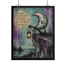 Load image into Gallery viewer, Rolled Poster — Moon Lantern Art Print with Encouraging Quote
