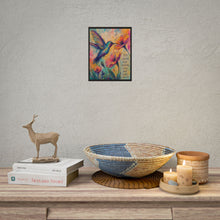 Load image into Gallery viewer, Colorful Hummingbird &amp; Flowers Wall Decor | "Chase What Lights You Up" Inspirational Art
