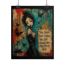 Load image into Gallery viewer, "Toxic People Don't Change" Gothic Woman Wall Art | Butterfly Portrait Print
