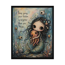 Load image into Gallery viewer, Mermaid Poster — "Keep going, your future is brighter than you think" Inspirational Rolled Art Print
