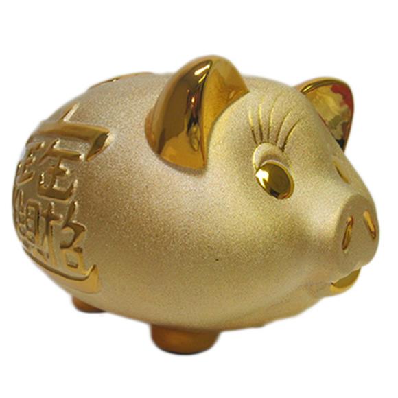 14″ GOLD PIGGY BANK