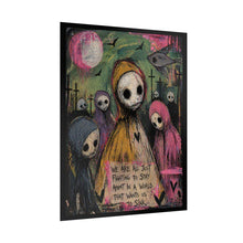 Load image into Gallery viewer, Rolled Poster — Gothic Cute Skeleton Art Print "We Are All Just Fighting to Stay Afloat"
