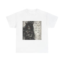 Load image into Gallery viewer, Gothic Catgirl Tee — “Even in the Darkest Night the Stars Will Always Shine”
