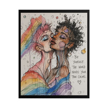 Load image into Gallery viewer, "The World Needs Your True Colors" Pride Wall Art | Queer Romance Print
