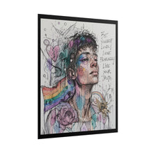 Load image into Gallery viewer, "Live Your Truth" Pride Wall Art | Fine Line Sketch Rainbow Flag Poster
