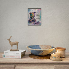 Load image into Gallery viewer, Rolled Poster — Sad Patchwork Teddy "Love Wasn't Supposed to Hurt This Much" Art Print
