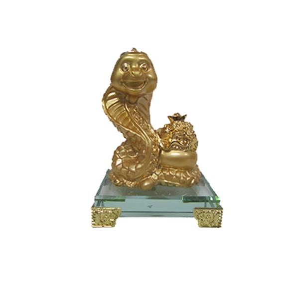 5″ GOLD SNAKE W/ CRYSTAL BASE