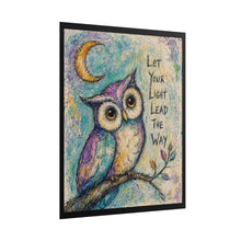 Load image into Gallery viewer, "Let Your Light Lead" Whimsical Moon Owl Poster
