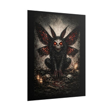 Load image into Gallery viewer, Dark Moth Demon Poster — Gothic Horror Wall Art with Candlelit Skull Scene
