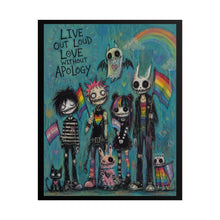 Load image into Gallery viewer, Gothic Emo Empowerment Pride Poster - "Live Out Loud, Love Without Apology"
