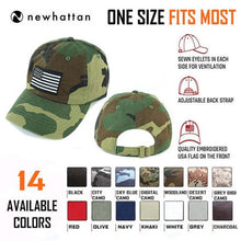 Load image into Gallery viewer, Newhattan 100% Cotton Baseball Caps Embroidered USA Flag
