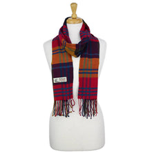 Load image into Gallery viewer, Plaid Cashmere Feel Scarf 12-pack Multi Navy/orange/coral

