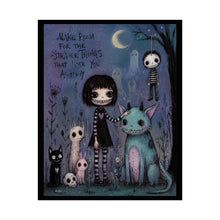 Load image into Gallery viewer, Rolled Poster – Gothic Cute Nightscape Art Print ("Make Room for the Strange Things")

