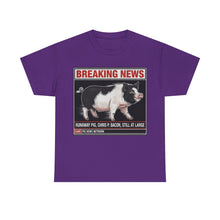 Load image into Gallery viewer, Chris P. Bacon Runaway Pig Breaking News T-Shirt - Size S - 5XL
