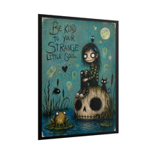 Load image into Gallery viewer, Be Kind to Your Strange Little Soul Poster — Cute Goth Skull Art Print
