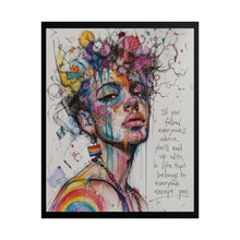 Load image into Gallery viewer, Exploding Rainbow Watercolor Hair Print | Surrealist LGBTQ+ Journey Decor
