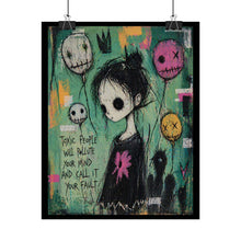 Load image into Gallery viewer, Rolled Poster — Goth Illustration "Toxic People Will Pollute Your Mind" Wall Art

