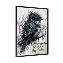 Load image into Gallery viewer, Rolled Poster - Watercolor Blue Bird with Quote “The Storms We Endure Don’t Break Us They Reveal Us” — Motivational Wall Art
