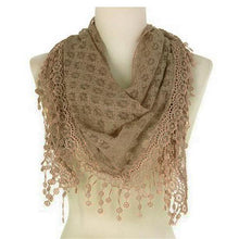 Load image into Gallery viewer, Fashion Lace Tassel Sheer Triangle Lightweight Scarf
