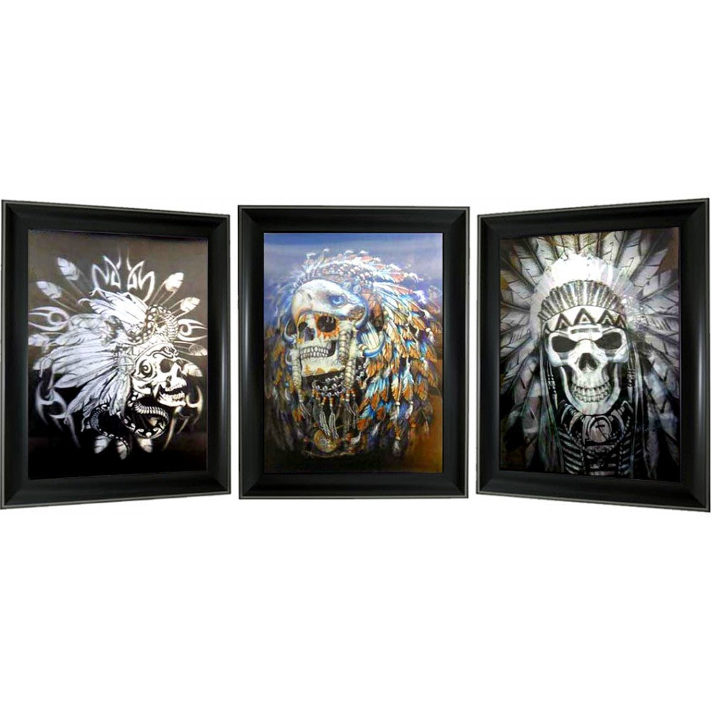 Indian Chief Skull 3D Triple Image  (MINIMUM OF 4)