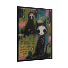 Load image into Gallery viewer, Rolled Poster — Goth Cat &amp; Grim Reaper Art Print with Heart (Protect Your Peace)
