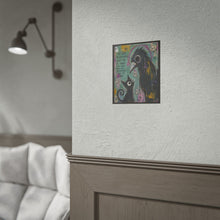Load image into Gallery viewer, Gothic Cat &amp; Raven Art Poster — "The Best Relationships Don’t Try to Change You" Rolled Print
