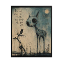 Load image into Gallery viewer, Surreal Deer Poster – "I'm not what you think, but that's all you see" Rolled Art Print
