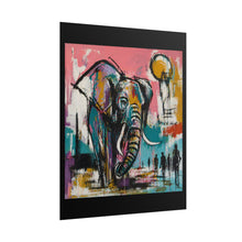 Load image into Gallery viewer, Abstract Elephant Art Poster — Colorful Safari Wildlife Rolled Print
