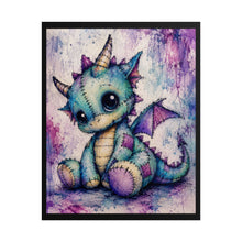 Load image into Gallery viewer, Whimsical Stitched Baby Dragon Poster - Cute Patchwork Fantasy Wall Decor

