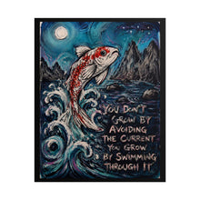 Load image into Gallery viewer, "You Grow By Swimming Through It" Koi Fish Wall Art | Nautical Painting Print
