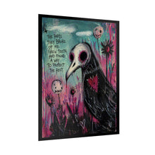 Load image into Gallery viewer, Dark Heart Plague Doctor Poster – Gothic Art Rolled Print with 'The Parts They Broke of Me' Quote
