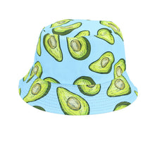 Load image into Gallery viewer, Reversible Avocado Printed Bucket Hat Blue

