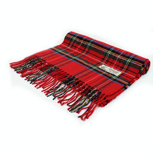 Load image into Gallery viewer, Plaid Cashmere Feel Scarf 12-pack Red
